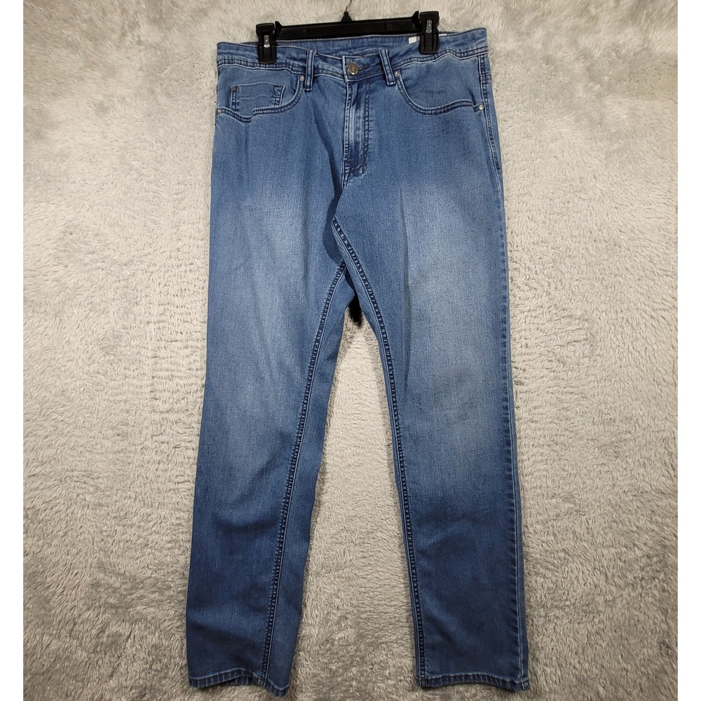 Buffalo David Bitton Axel Slim Stretch Mens 34x34 Blue Denim Jeans